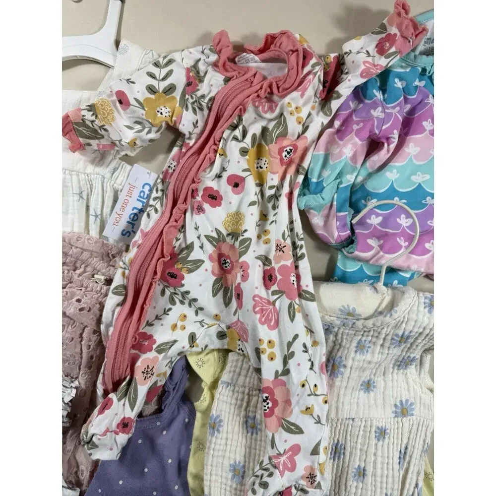 Baby Girl Clothes Lot Size 0-3 Months Summer Romper Dress RuffleButts Kyte Honey
